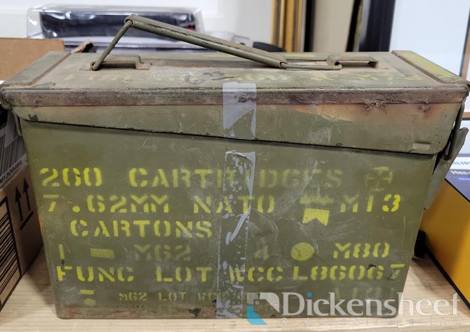 Image for AMMO BOX WITH (3) FULL BOXES .22 LR AMMUNITION & (1) RUGER 9MM 7 RD MAGAZINE