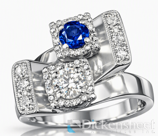 Image for 14KT WHITE GOLD DIAMOND AND SAPPHIRE RING APPROXIMATELY 5.9 GRAMS