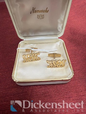 Image for GOLD TONE INITIAL CUFF LINKS