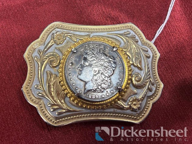 Image for BELT BUCKLE WITH “1889” MORGAN COIN