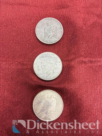Image for (3) UNITED STATES PEACE DOLLARS