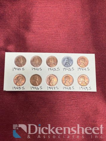 Image for LINCOLN PENNIES DATE SET 1940S-1949S