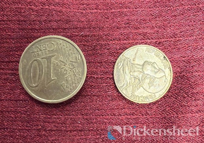 Image for (1) FRENCH 5 CENTIMES AND (1) 10 EURO CENT COIN