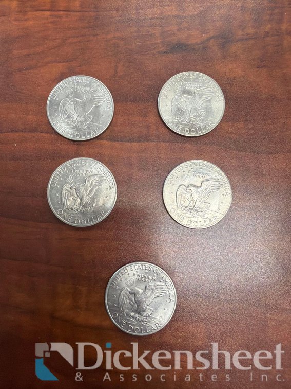 (5)EISENHOWER LIBERTY ONE DOLLAR COINS 90% SILVER