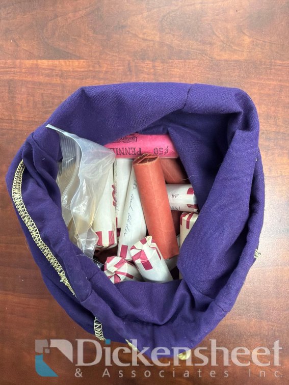 BAG OF ROLLED PENNIES