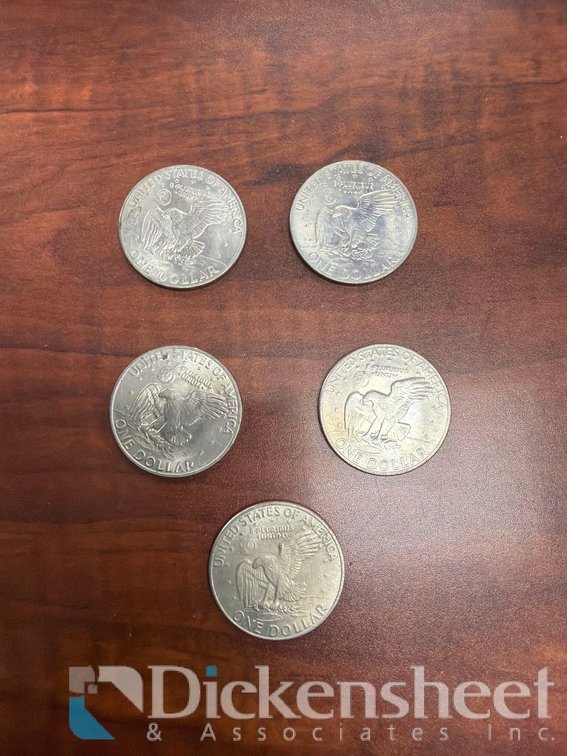 (5)EISENHOWER LIBERTY ONE DOLLAR COINS 90% SILVER