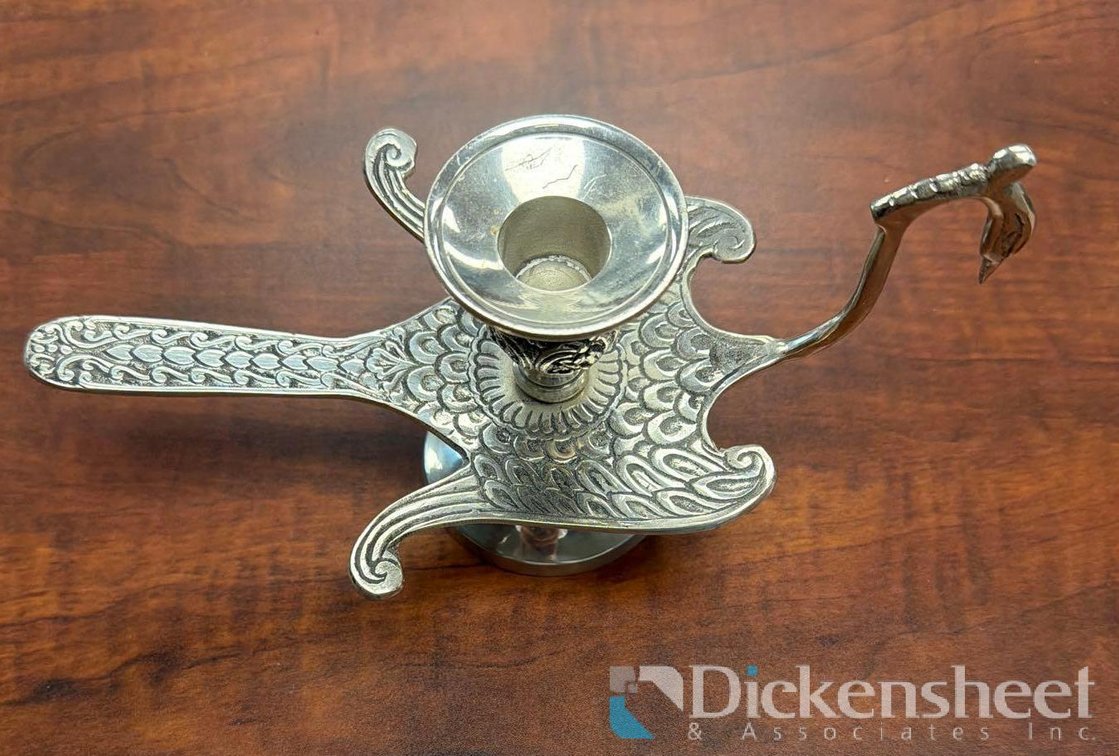 SILVER TONED CANDLESTICK HOLDER