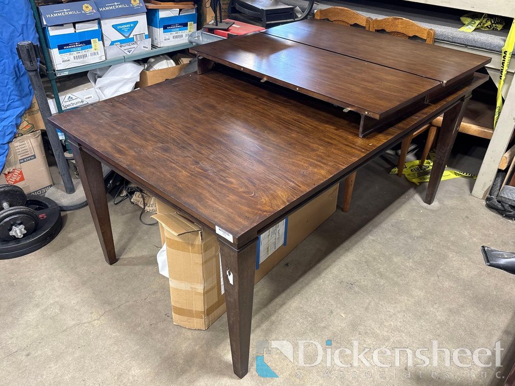 WOOD RECTANGULAR DINING TABLE WITH EXTENSION LEAFS