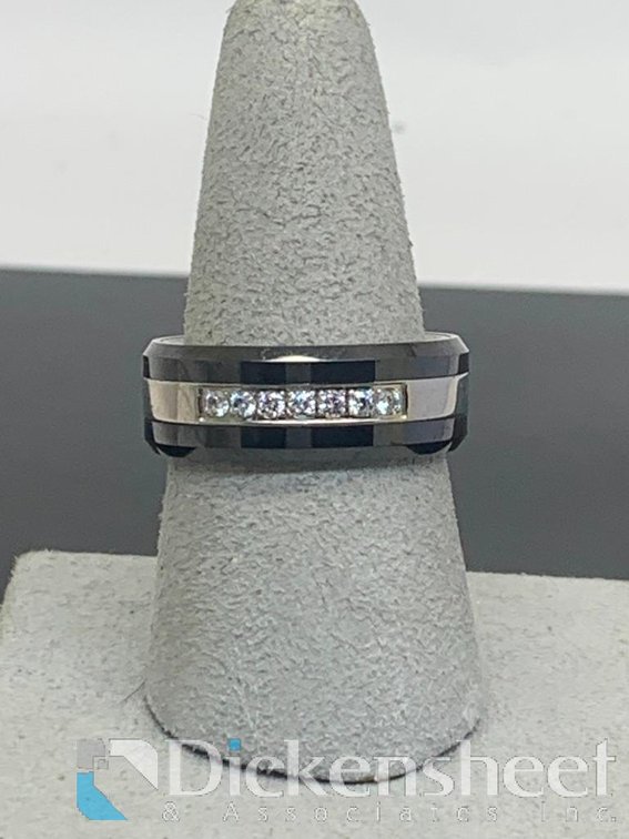 Black & Silver Tone Wedding Band