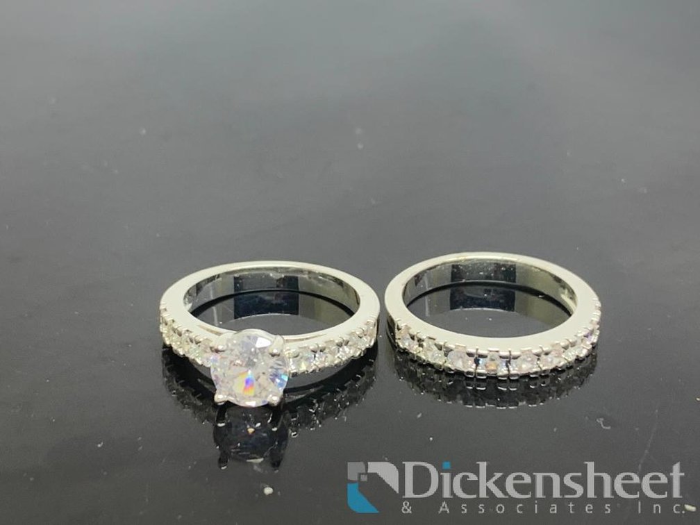 Silver Tone Wedding Set
