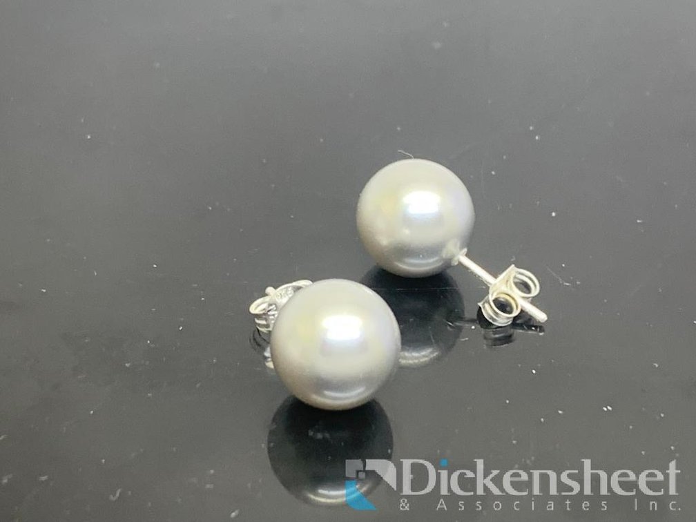 Sterling Silver Pearl Stud Earrings