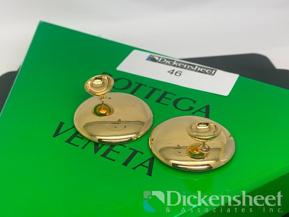 Bottega Veneta Large Concave Earrings 18k Gold Over Sterling Silver