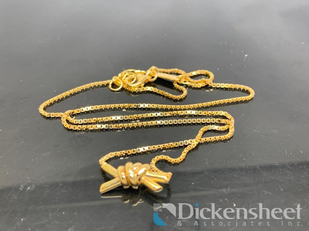 Bottega Veneta Knot Necklace 18k Gold Over Sterling Silver