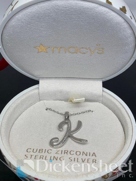 Sterling Silver K Letter Pendant