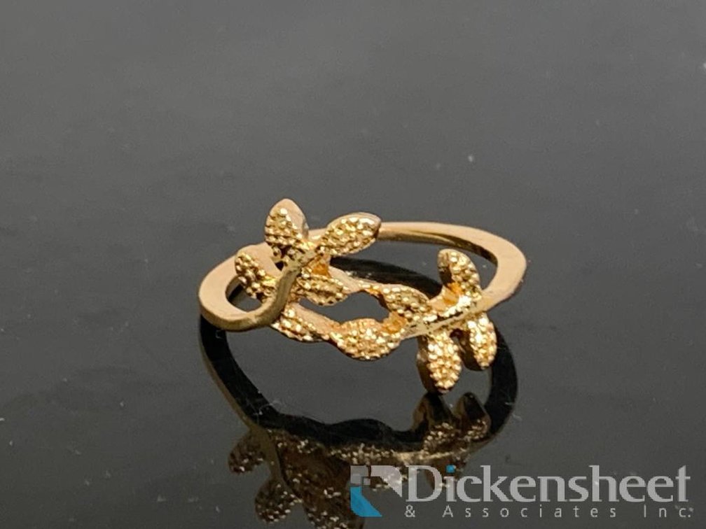 Gold Tone Leaf Ring
