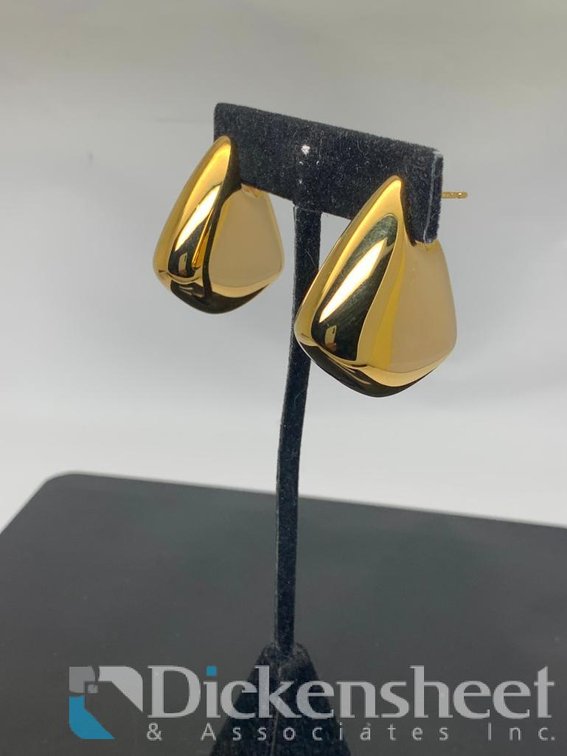 Bottega Veneta Small Fin Earrings 18k Gold Over Sterling Silver