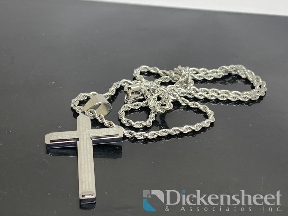 Silver Tone Cross Necklace