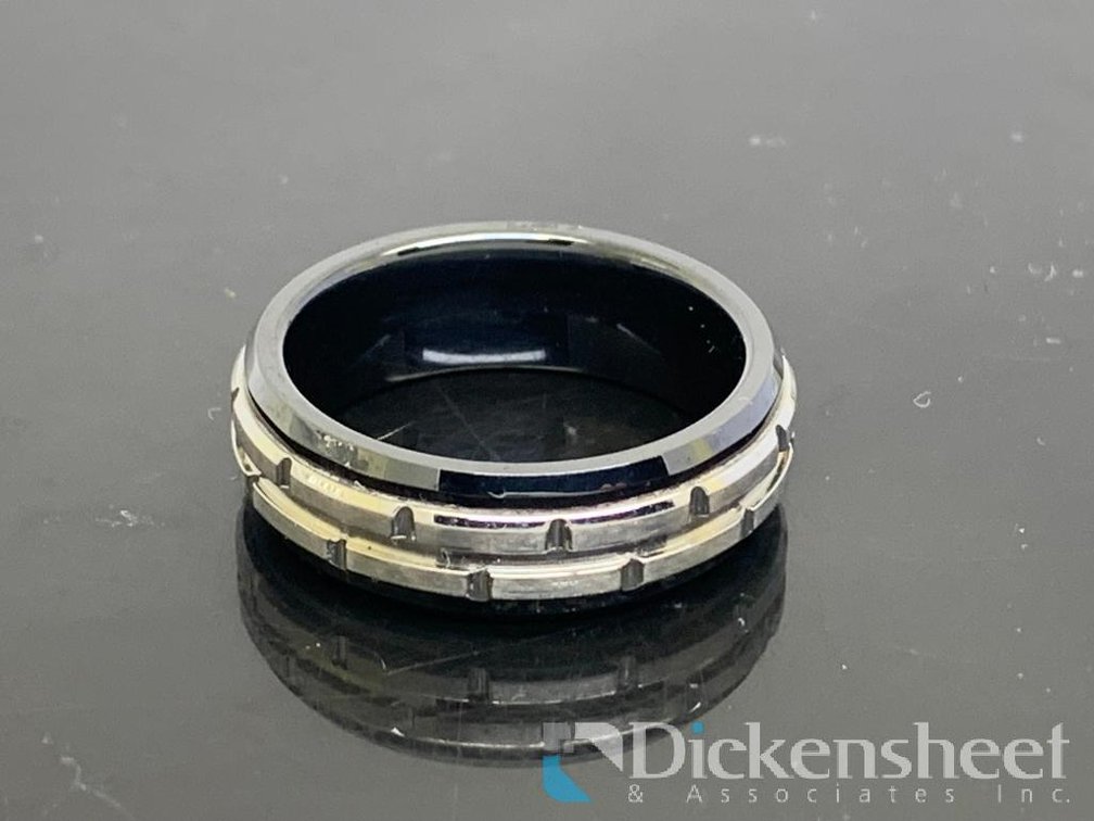 Black & Silver Tone Wedding Band