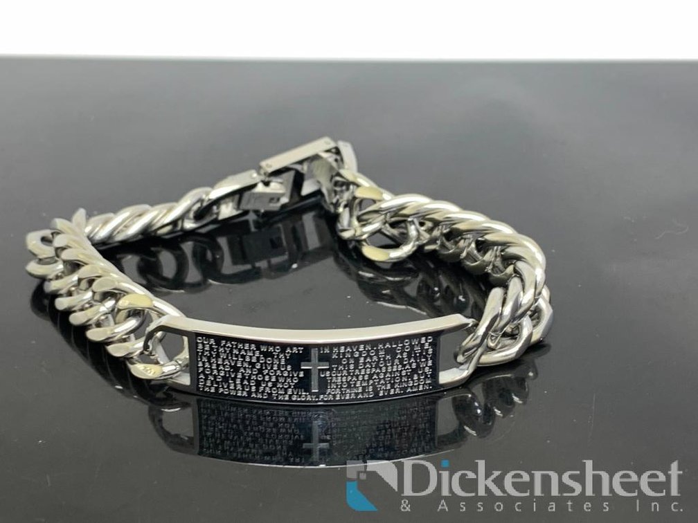 Silver Tone Cross Bracelet
