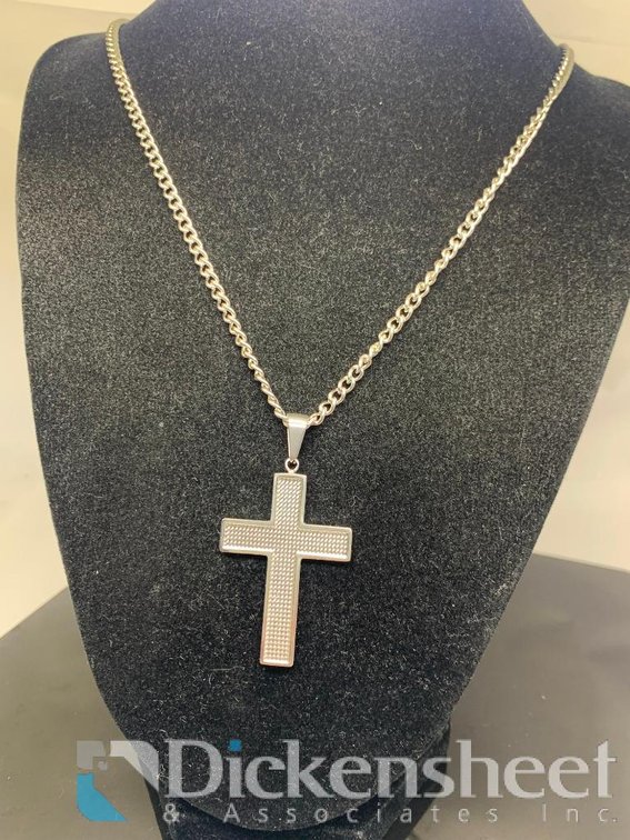 Silver Tone Cross Necklace
