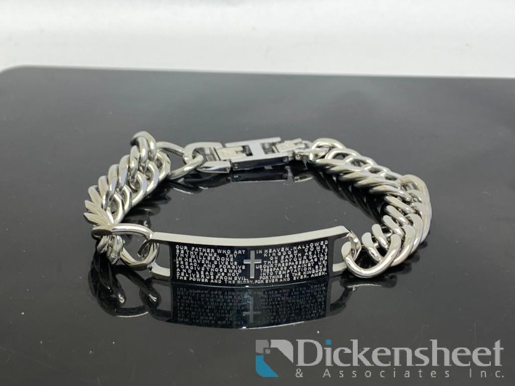 Silver Tone Cross Bracelet