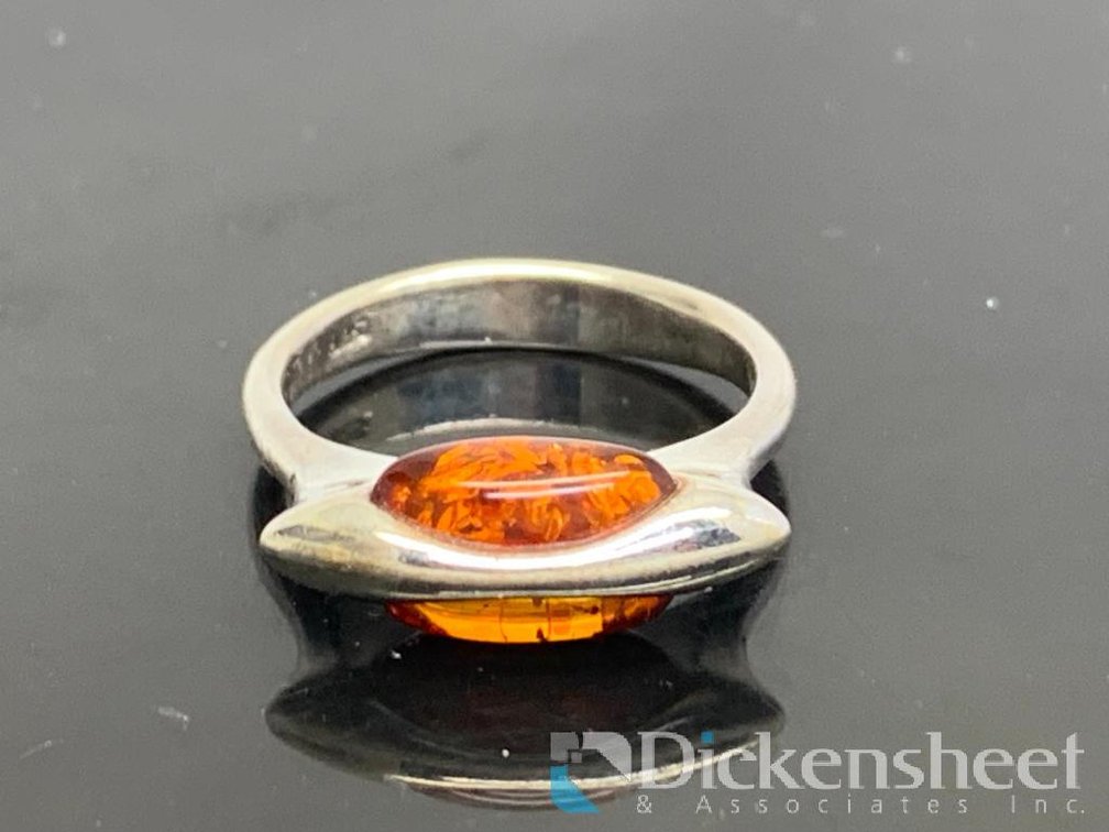 Sterling Silver Amber Ring
