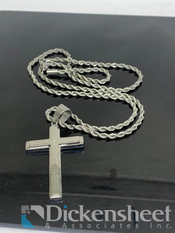 Silver Tone Cross Necklace