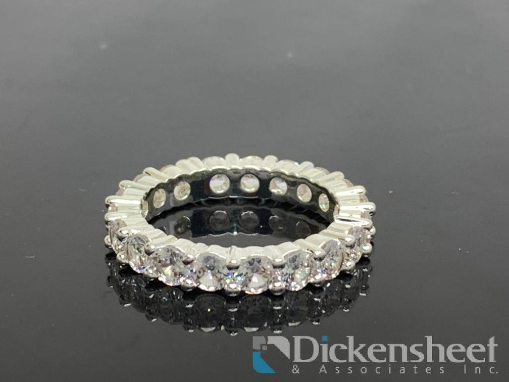Silver Tone Eternity Wedding Band