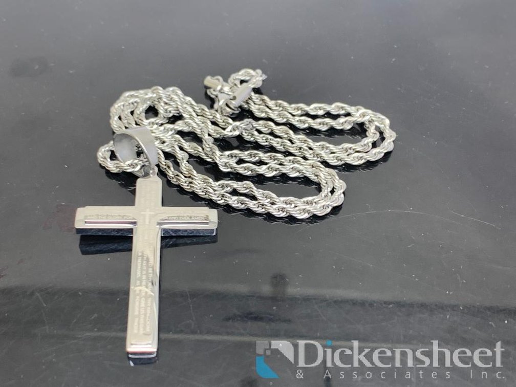 Silver Tone Cross Necklace