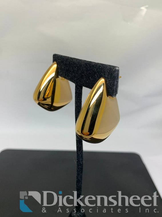 Bottega Veneta Small Fin Earrings 18k Gold Over Sterling Silver