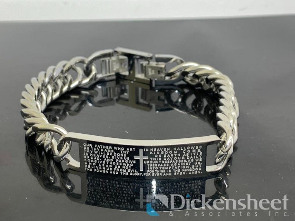 Silver Tone Cross Bracelet