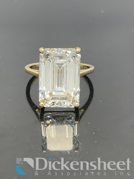 HUGE 10.08 Carats Emerald Cut Lab Grown Diamond Engagement Ring