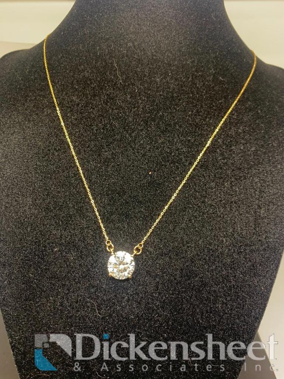 4.05 Carats Lab Grown Diamond 14K Yellow Gold Pendant