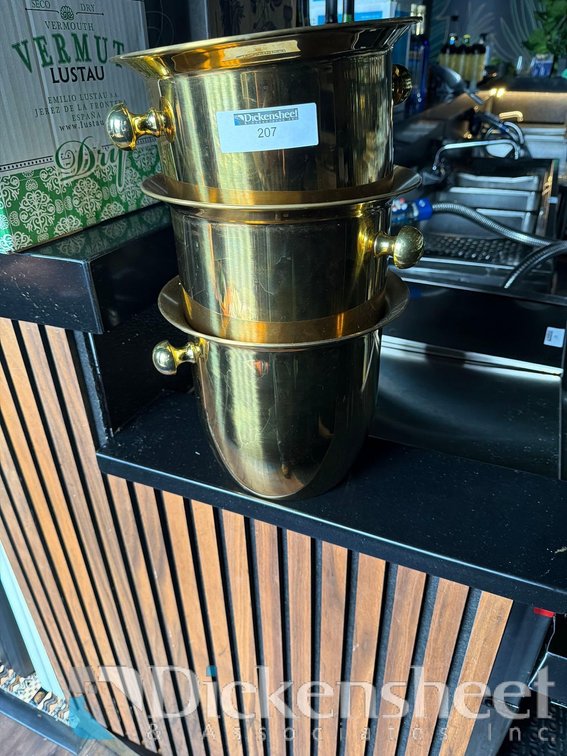 (3) BRASS-COLORED WINE BUCKETS