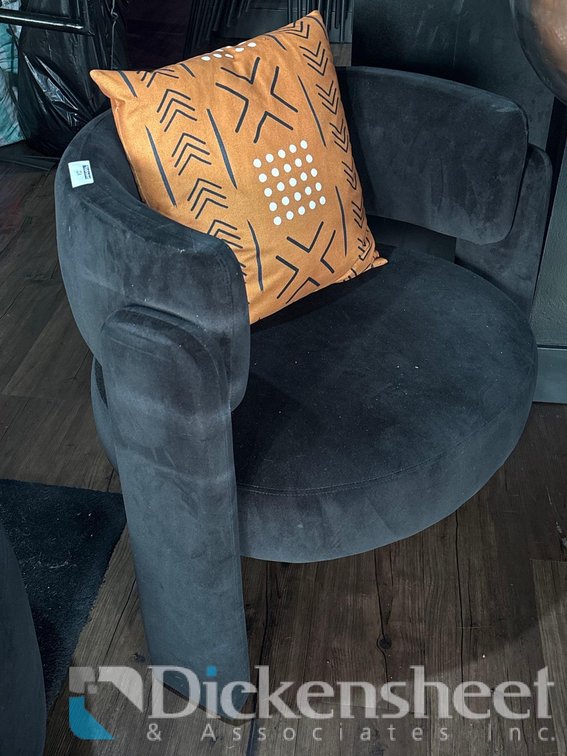 (2) PLUSH BLACK CHAIRS