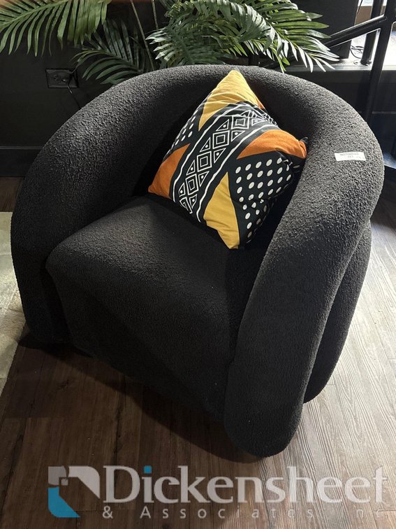 (2) PLUSH BLACK SWIVEL CHAIRS