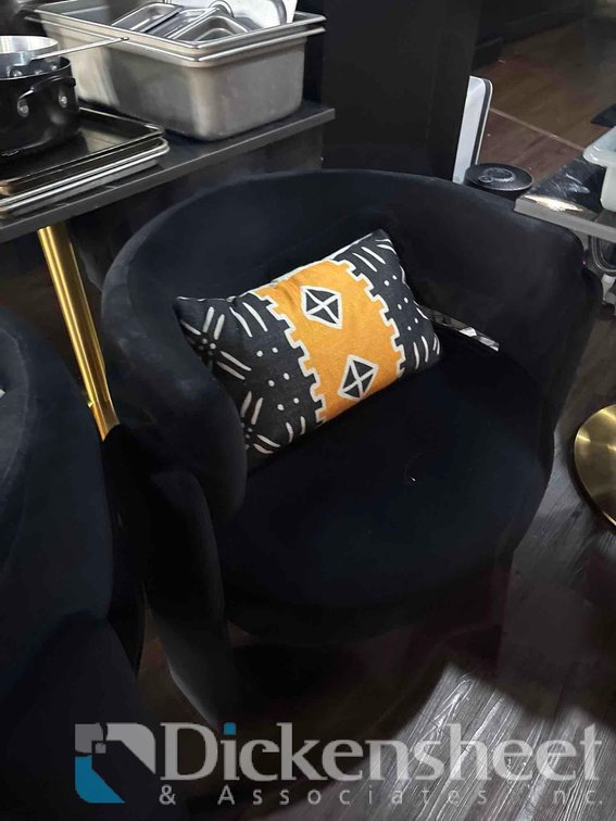 (2) PLUSH BLACK CHAIRS