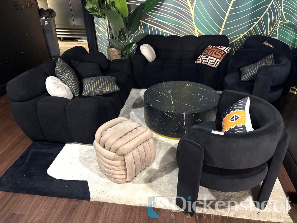 PLUSH BLACK LOUNGE SET