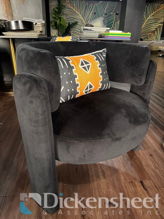 (2) PLUSH BLACK CHAIRS