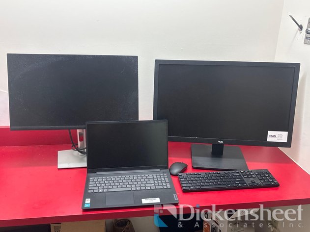 Image for COMPUTER MONITORS, KEYBOARD, MOUSE, AND LENOVO LAPTOP