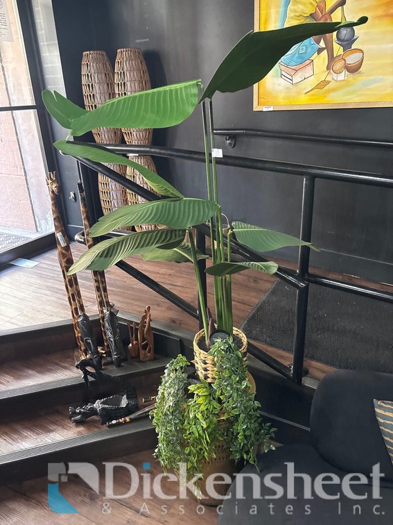 DECORATIVE POTTED PLASTIC PLANTS, QTY (2)