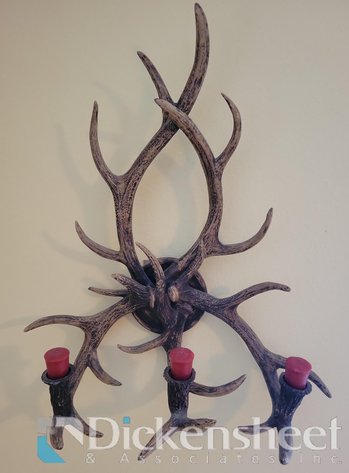 Image for ANTLER SCONCE AND (2) IRON ARROWS