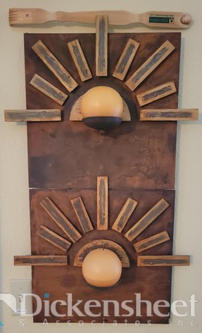 Image for IRON WALL SCONCE AND RUSTIC STOOL