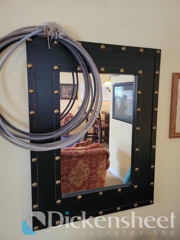 Image for FRAMED MIRROR WITH DECORATIVE LASSO