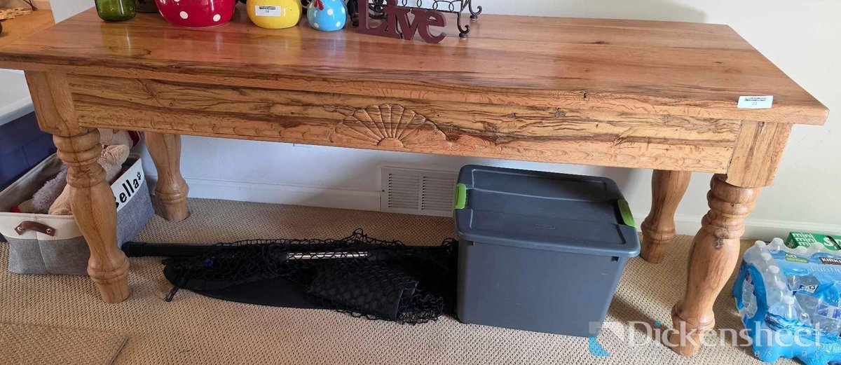 RUSTIC SOFA TABLE WITH TURNED LEGS