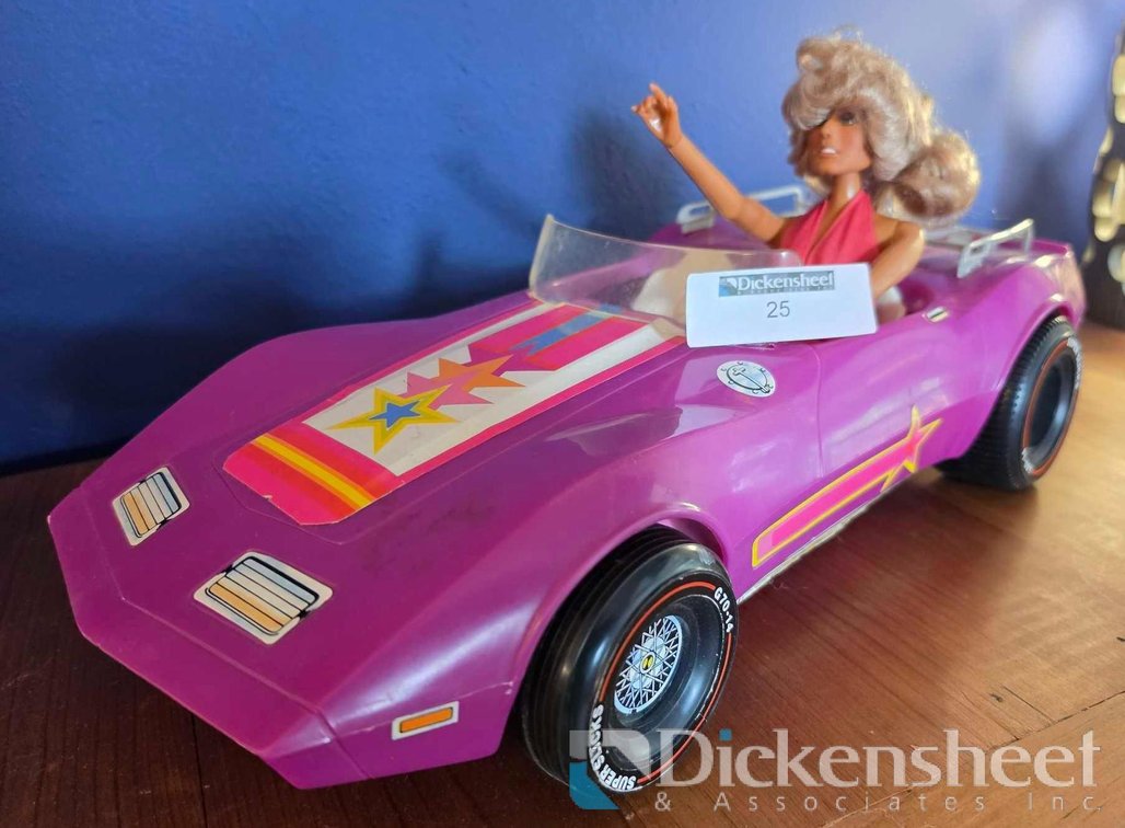 VINTAGE FARRAH FAWCETT DOLL WITH BARBIE CORVETTE