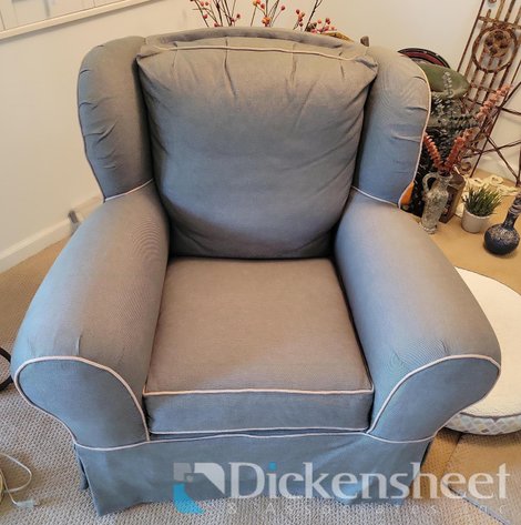 Image for OVERSTUFFED GREEN ARM CHAIR