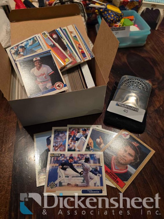 VARIED BASEBALL CARDS, HAND WARMER LOT