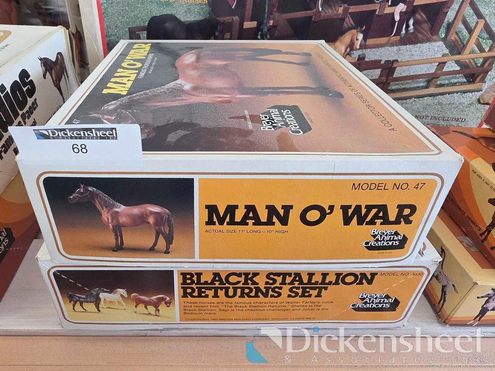 BLK STALLION RETURNS, MAN O WAR BREYER TOY HORSE LOT