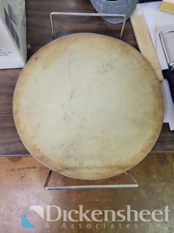 TOASTER OVEN, SPRING FOAM PAN, PIZZA STONE, STAINLESS COOKWARE ON STAND